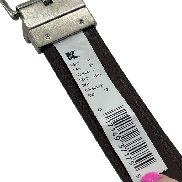 NWT Dickies Leather Classic Reversible Black Brown Everyday Belt Size 52 - Picture 6 of 6